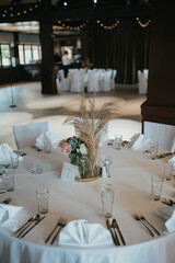 Rustic decoration. Table decoration. Flower decoration for a special occasion.