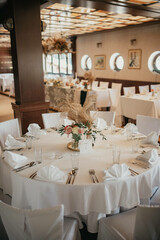 Rustic decoration. Table decoration. Flower decoration for a special occasion.