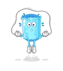 bolster pillow jump rope exercise. character vector