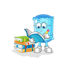 bolster pillow studying mascot. cartoon vector