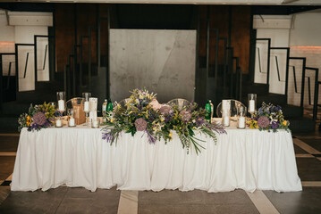 Rustic decoration. Table decoration. Flower decoration for a special occasion.