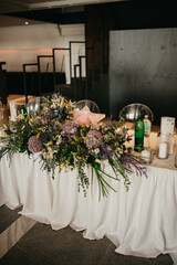 Rustic decoration. Table decoration. Flower decoration for a special occasion.