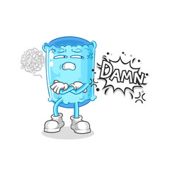 bolster pillow very pissed off illustration. character vector