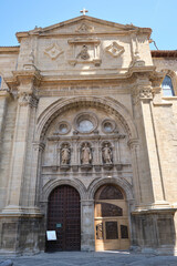Fototapeta premium Directional signs on the Way of St. James as it passes through Santo Domingo de la Calzada in the Xacobean year.