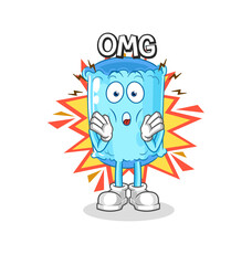 bolster pillow Oh my God vector. cartoon character