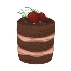 chocolate cake with cherries