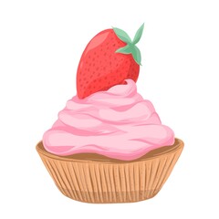 cupcake with strawberry
