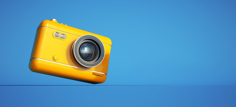 Photography camera blue and yellow