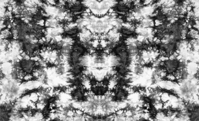 Tie dye background Geometric pattern texture Vector illustration Shibori Abstract batik brush seamless and repeat pattern design Black, white, gray Paint splatter Curls, waves, dirty