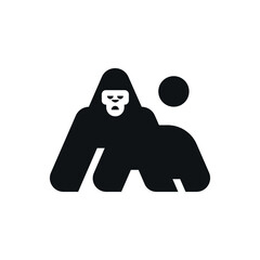 Gorilla modern logo design icon vector.