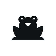 Happy frog modern logo design icon vector.
