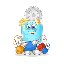 canned fish tailor mascot. cartoon vector