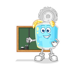 canned fish teacher vector. cartoon character