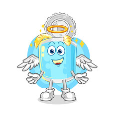 canned fish angel with wings vector. cartoon character