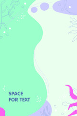 Floral template. Minimal style with flower elements. Editable vector background for greeting card, wallpaper, brochure, invitation, story and social media post