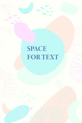 Abstract creative pastel template in minimal trendy style with space for text - design templates and covers for social media stories.