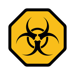 biohazard sign isolated on white, warning, infection threat