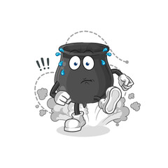 cauldron running illustration. character vector