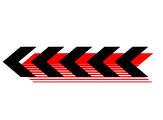 Vector abstract arrow for sports car. Striped pattern, sticker for vehicles. Trendy vector background.