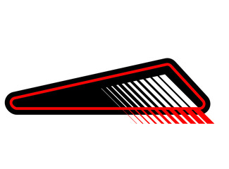Vector red black abstract striped pattern, sticker for vehicles. Trendy vector background
