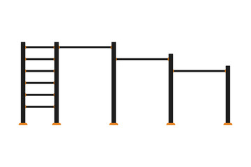 Sports horizontal bar icon. Sports complex for a playground on the street. Color silhouette. Front side view. Vector simple flat graphic illustration. Isolated object on a white background. Isolate.