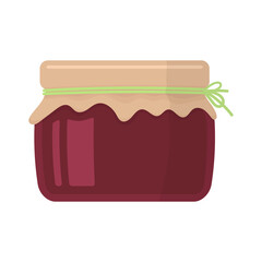 Jam in a glass jar icon. Color silhouette. Front side view. Vector simple flat graphic illustration. Isolated object on a white background. Isolate.
