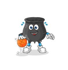 cauldron dribble basketball character. cartoon mascot vector