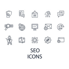 SEO icons set . SEO pack symbol vector elements for infographic web