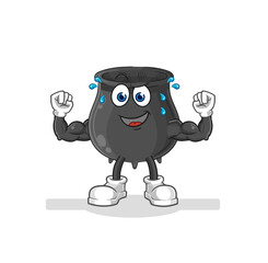 cauldron muscular cartoon. cartoon mascot vector
