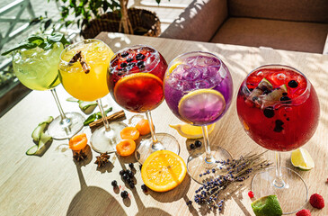 summer cocktails on the table