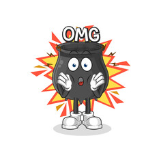 cauldron Oh my God vector. cartoon character