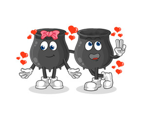 cauldron dating cartoon. character mascot vector