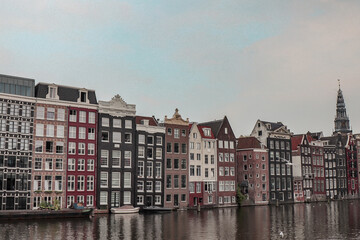 Fototapeta na wymiar The houses and canals in Amsterdam.