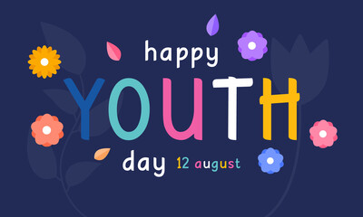 Fototapeta International Youth day is observed every year on August 12. The purpose of the day is to draw attention to a given set of cultural and legal issues surrounding youth. Vector illustration obraz
