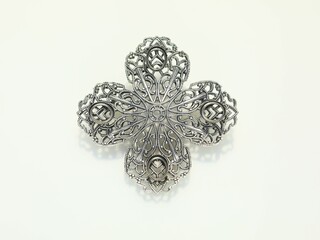 Silver tone brooch settings unfinished for crafts costume jewelry accessory