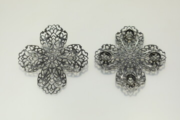 Silver tone brooch settings unfinished for crafts costume jewelry accessory