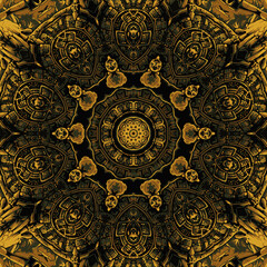Abstract ethnic vector mandala wallpaper graphic from curved triangles