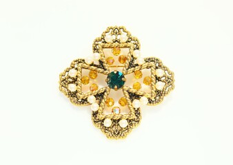 Handmade bead beaded brooch pin costume jewelry accessory