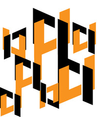 attractive design elements black & orange geometric