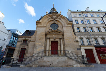 Fototapeta na wymiar Marais temple, a Protestant church in the district of Le Marais in Paris, France.