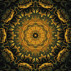 Colorful abstract flower kaleidoscope mandala pattern wallpaper