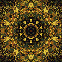 Colorful gravel ornate mandala pattern wallpaper design