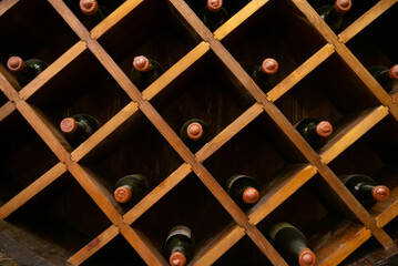 Bottles of wine in the vinotheque