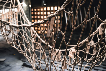 Hammock in the hold of a sailing ship