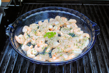Grilling Shrimp Scampi on a Summer Grill