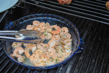 Grilling Shrimp Scampi on a Summer Grill
