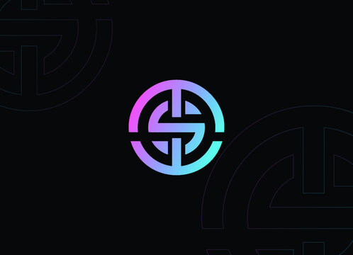 ST modern typography vector design