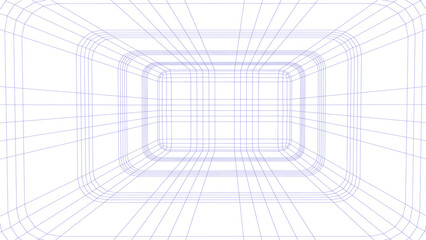 White space with perspective grid. Frame room on a white background. Vector perspective grid.