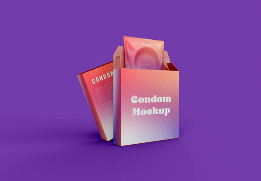Two Boxes of Condoms Mockup
