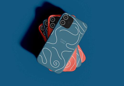 Four Smartphone Cases Mockup